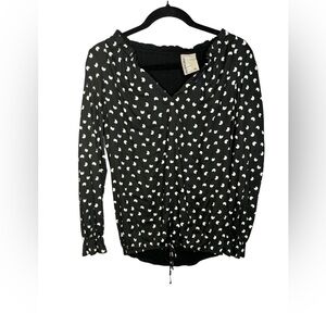 Anthropologie Dolan Moon Print French Quarter Top Blouse Black Boho XS